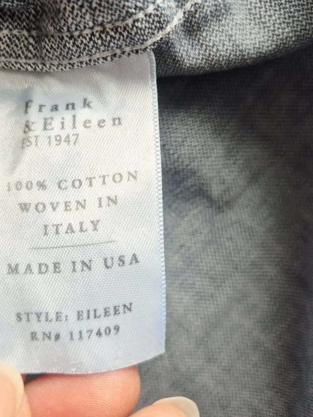 Frank & Eileen $288 Eileen Blue Denim Button-Up Shirt Distressed Vintage Wash - Picture 12 of 16